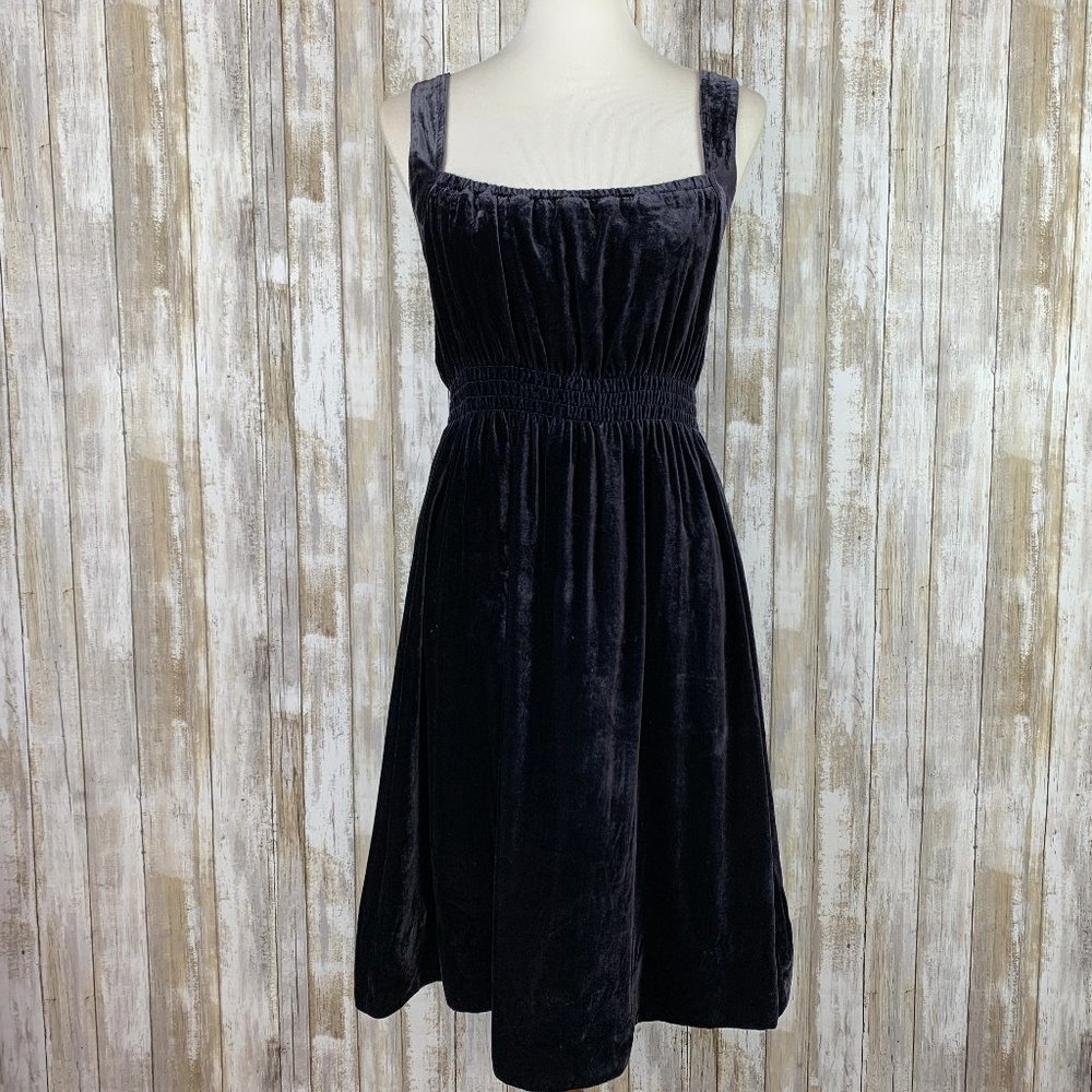 Anthro Odille Midnight Party Soft Velvet Dress 4